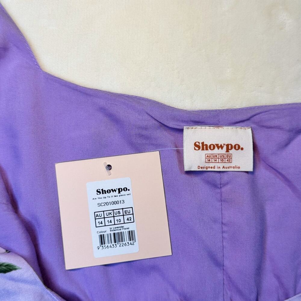 Showpo Artemis Crop Top Lavender Women’s 10 NWT Cottagecore Coquette Botanical - Picture 10 of 16